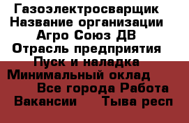 Газоэлектросварщик › Название организации ­ Агро-Союз ДВ › Отрасль предприятия ­ Пуск и наладка › Минимальный оклад ­ 55 000 - Все города Работа » Вакансии   . Тыва респ.